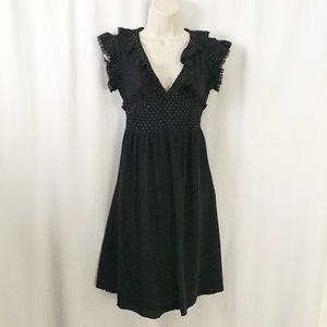 Betsey Johnson Black Ruffle Polka Dot Dress